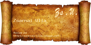 Zsarnai Ulla névjegykártya